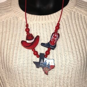 Texas wooden necklace
